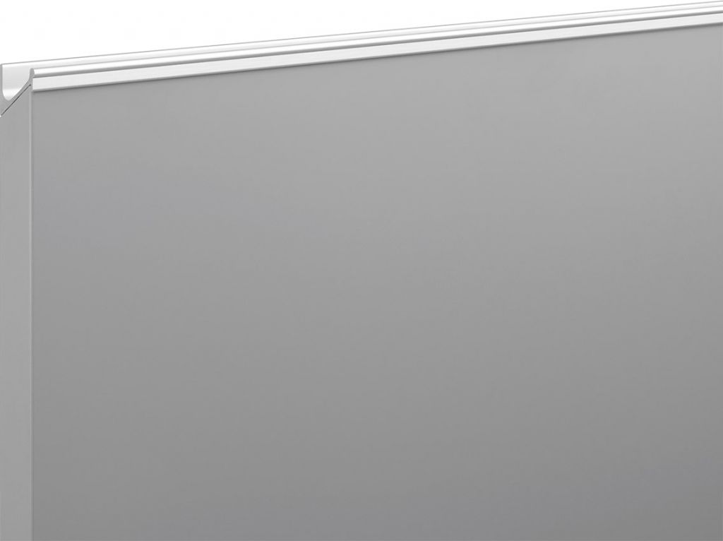 Фасад из плиты LuxeForm Acryl 18.4 мм, матовый, меркурий (MT-AF-501U) / БП (Etalon) + Ручка Schuco 18