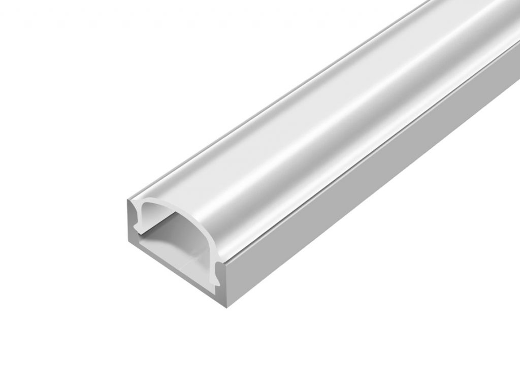 Профиль алюминиевый накладной для LED ленты ПФ-18 L=2000 алюминий рассеиватель белый матовый