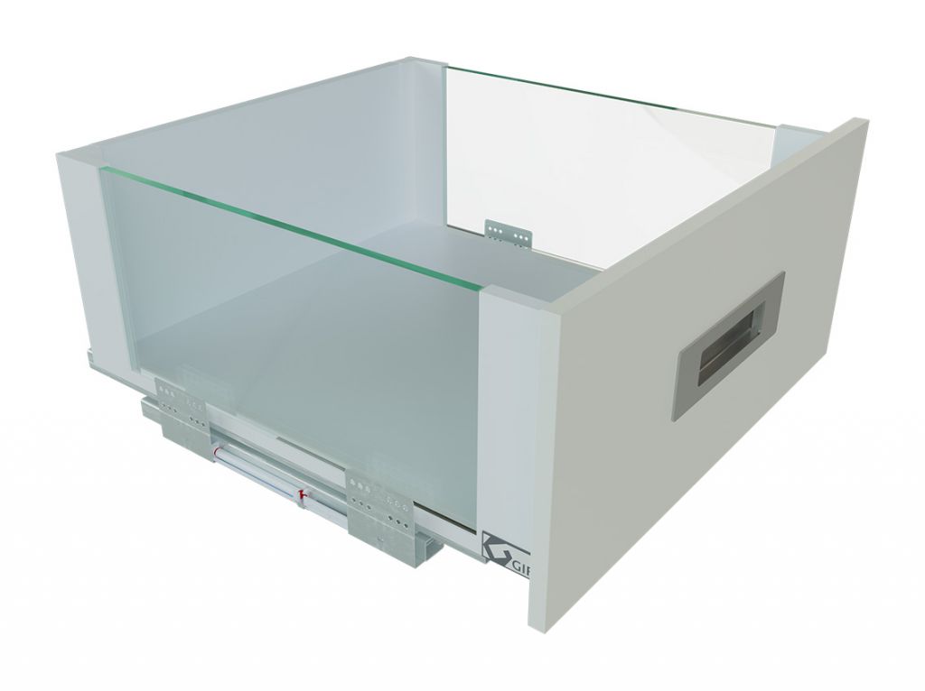Висувний ящик зі скляними боковинами GIFF PRIME FlatBox L=500 H=199 білий