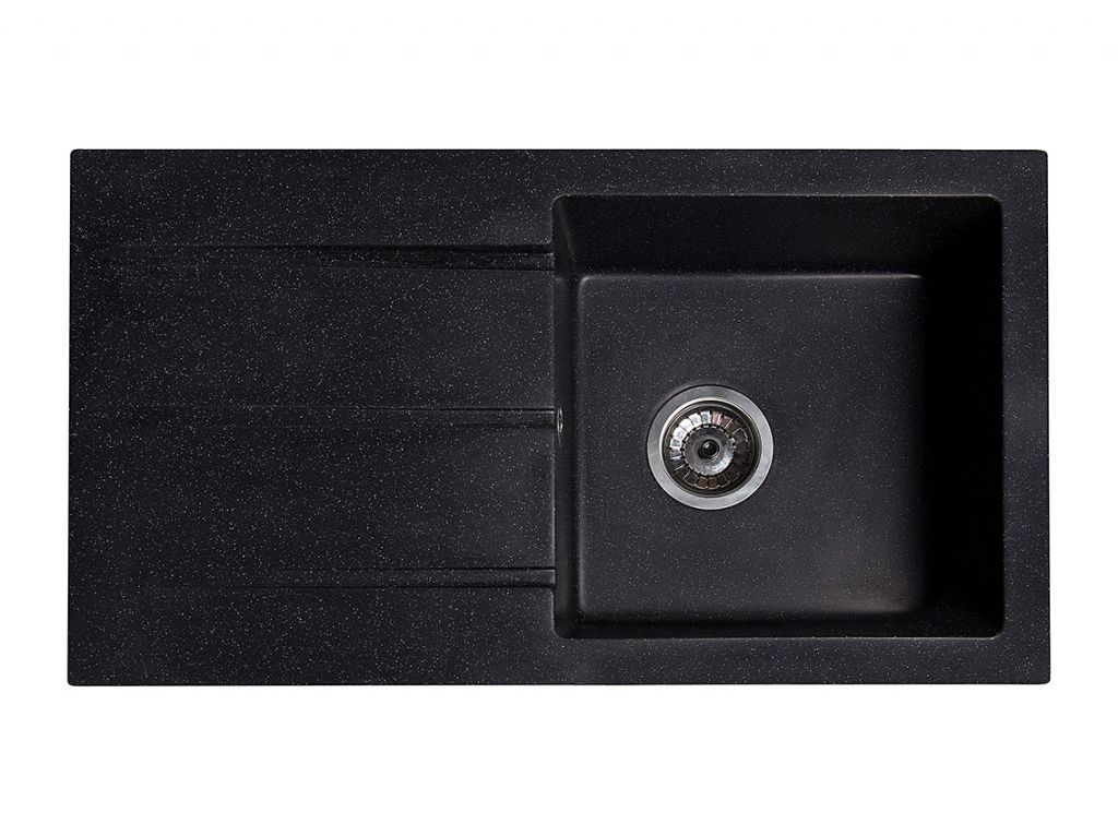 Мойка искусственный камень Solid КВАДРО 780х435 антрацит (без отверстия под смеситель)