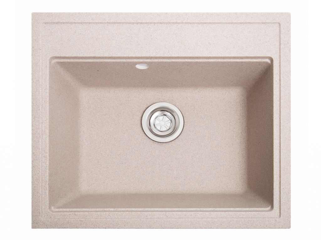 Мойка искусственный камень Solid ГРОСС 600х520 розовый песок (без отверстия под смеситель)