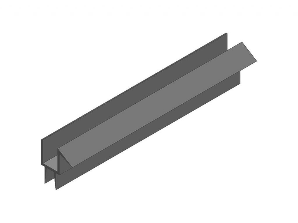 Ущільнювач 90° 8 мм підлога-скло GIFF 206 L=2500 мм чорний напівпрозорий