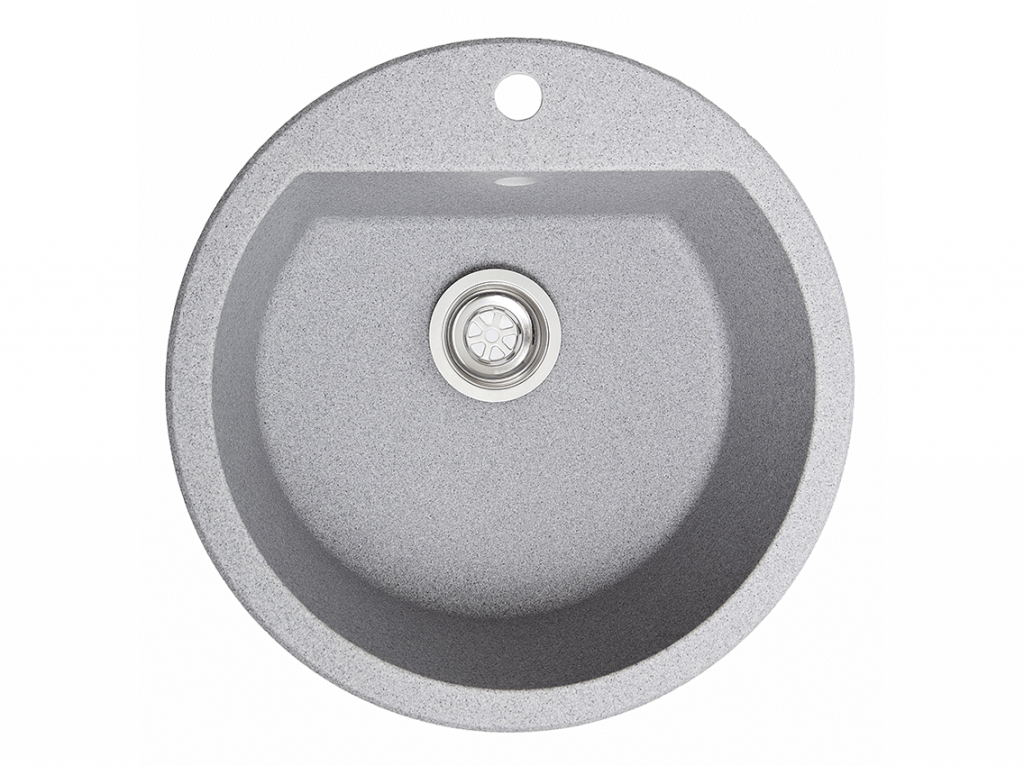 Мийка штучний камінь Solid РАУНД D510 сірий граніт (з отвором під змішувач)