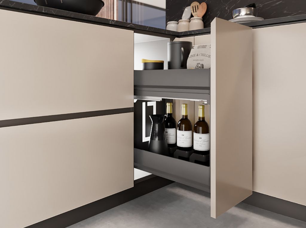 Карго фасад 300 діагональне кріплення з дотягувачем Inoxa Ikona/Helios 6102HY ардезія (2 полиці)