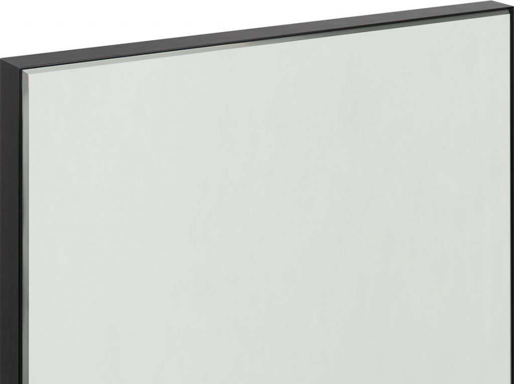 Фасад рамочный алюминиевый из профиля Е11 черный браш 6 мм зеркало с обработкой 45° 716х396