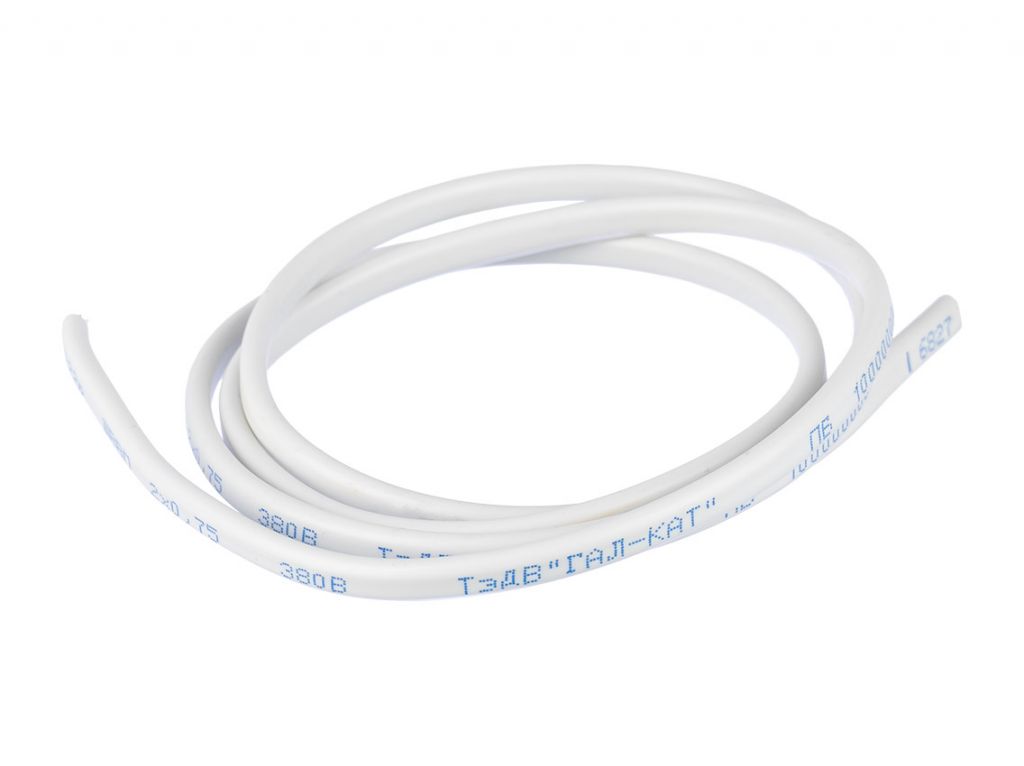 Провод электрический медный ШВВП 2х0,75 мм.кв белый