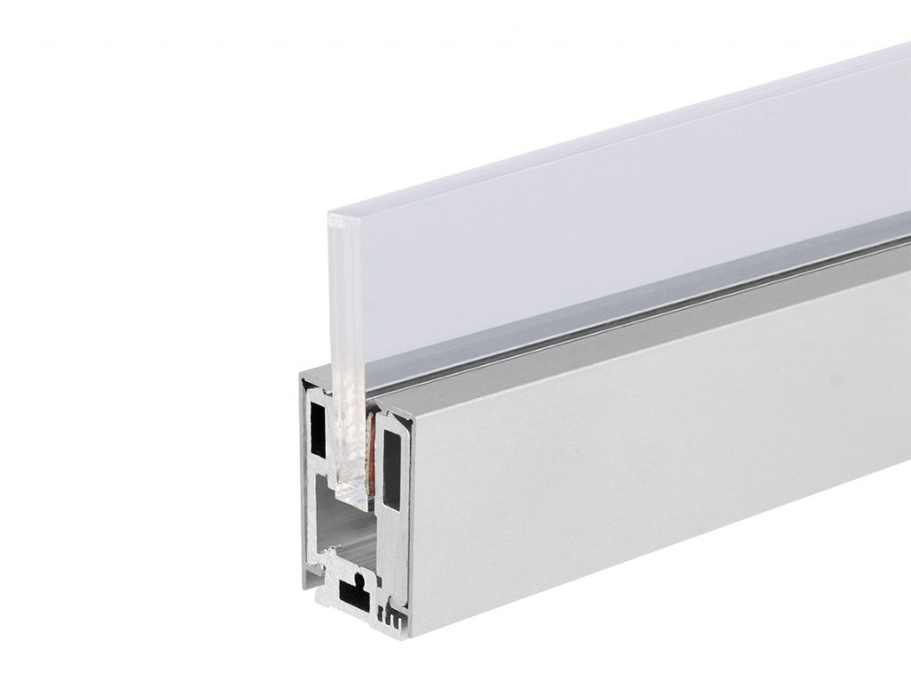 Профіль алюмінієвий затискний  40мм, GIFF GC L=3000 мм (комплект: профіль, 9 кліпс, декортивна накладка анод)