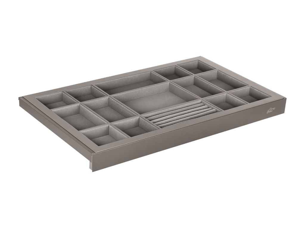 Полиця-органайзер висувна для дрібниць з дотягувачем Virno Home 764*420*61 сірий