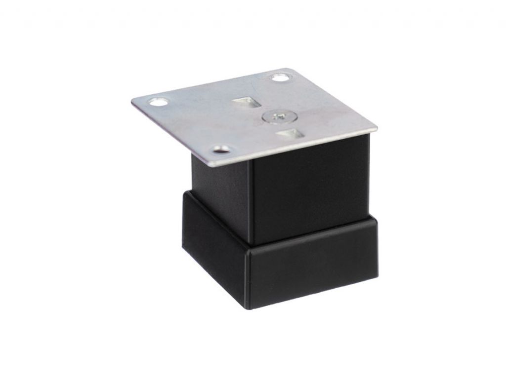 Опора регулируемая квадратная Ozkardesler 40*40 Н=50 черный матовый