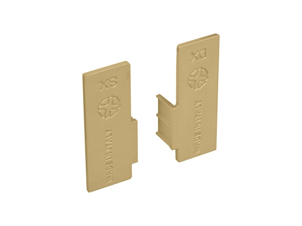 Заглушка закрытая к L-образному профилю Gola Volpato Clap`n`FIT матовое золото (пара)