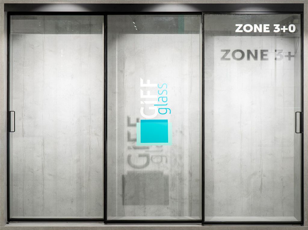 Розсувна межкімнатна перегородка GIFF Glass Zone 3+0