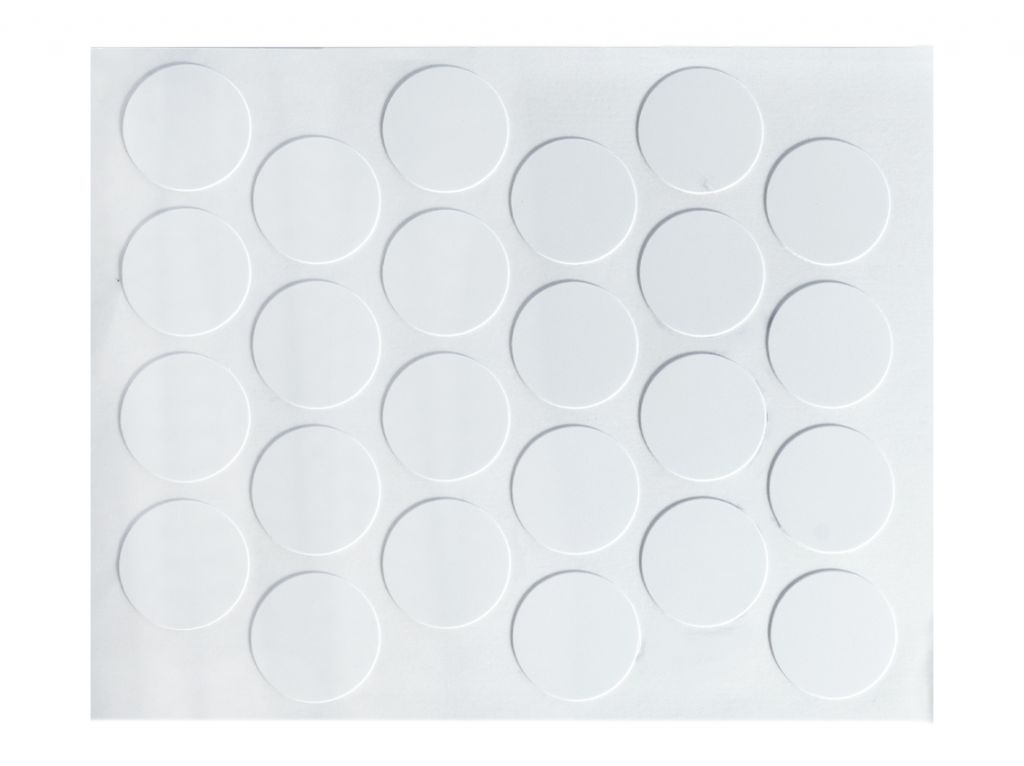 Заглушка минификса самоклеющаяся Weiss d=20 белый глянец (24 шт) (311)