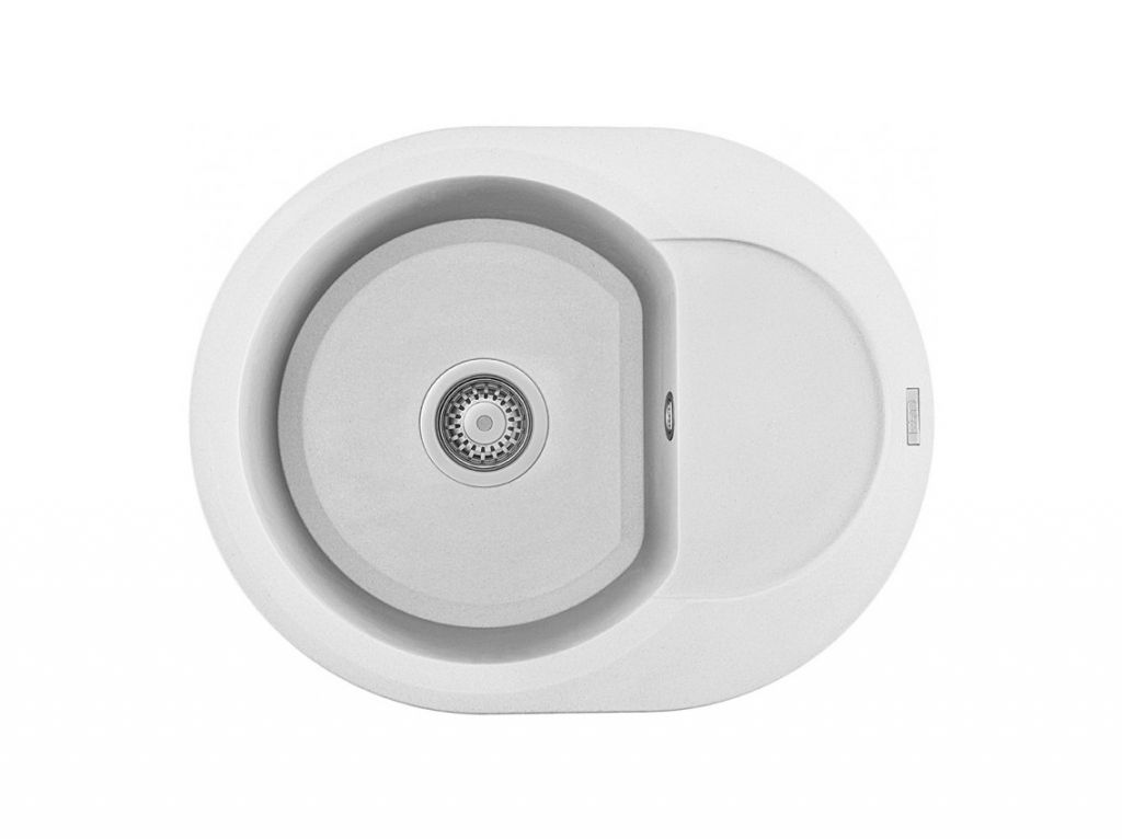 Мойка искусственный камень Elleci 600x470 Easy Round Bianco Titano G68
