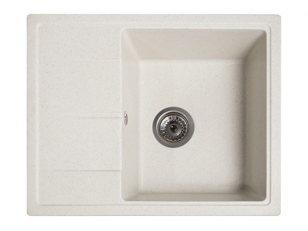 Мойка искусственный камень Solid 580х470 Силика белый песок (без отверстия под смеситель)