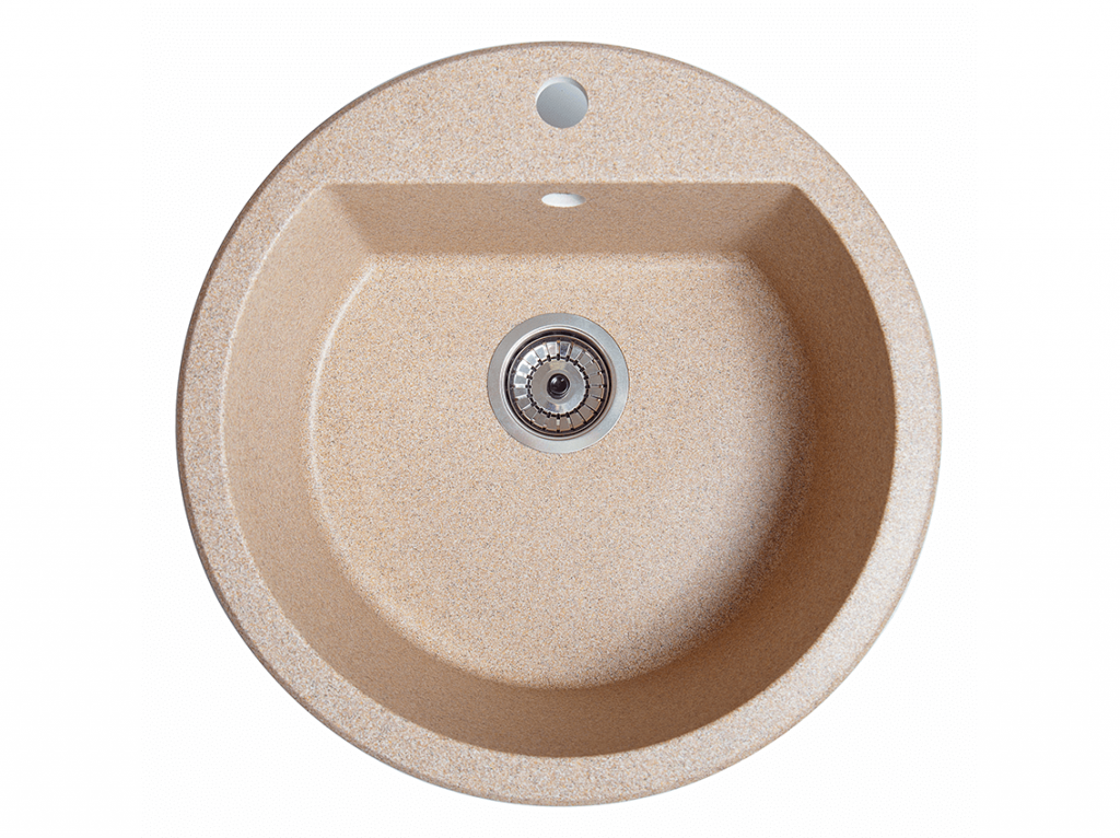 Мойка искусственный камень Solid РАУНД D510 латино беж (с отверстием под смеситель)