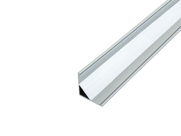 Профіль кутовий алюмінієвий для LED стрічки LPU-16 A L=2000 алюміній (розсіювач білий матовий LM-S16)