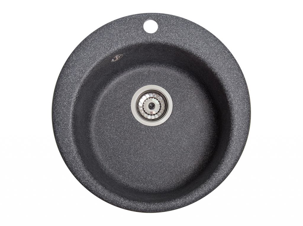 Мийка штучний камінь Solid Поні D475 чорний граніт (з отвором під змішувач)
