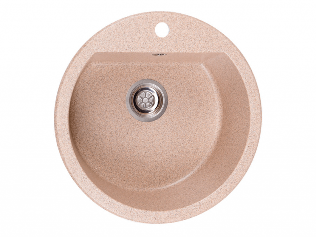 Мойка искусственный камень Solid РАУНД D510 розовый песок (с отверстием под смеситель)