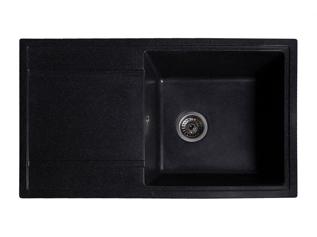 Мойка искусственный камень Solid ТОТАЛ 860х510 антрацит (без отверстия под смеситель)