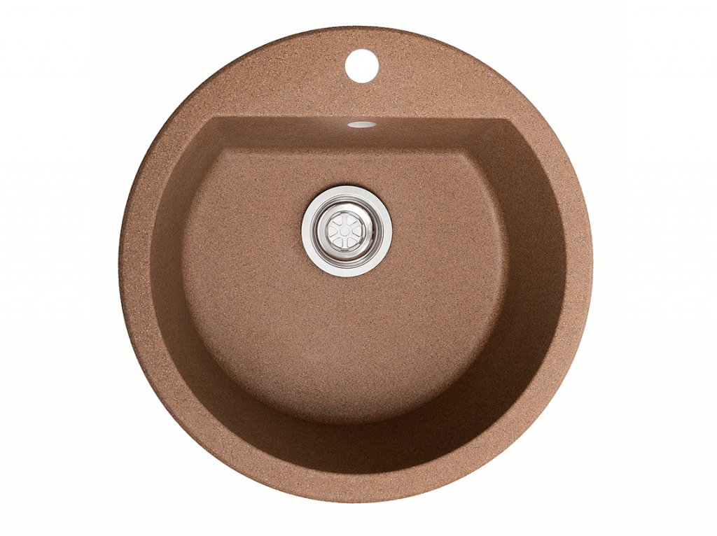 Мийка штучний камінь Solid РАУНД D510 теракот (з отвором під змішувач)