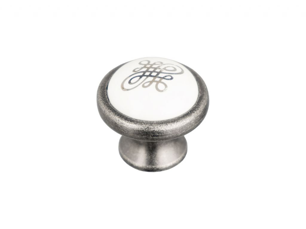 Ручка кнопка Virno Azure 100R WTC A17 античное серебро