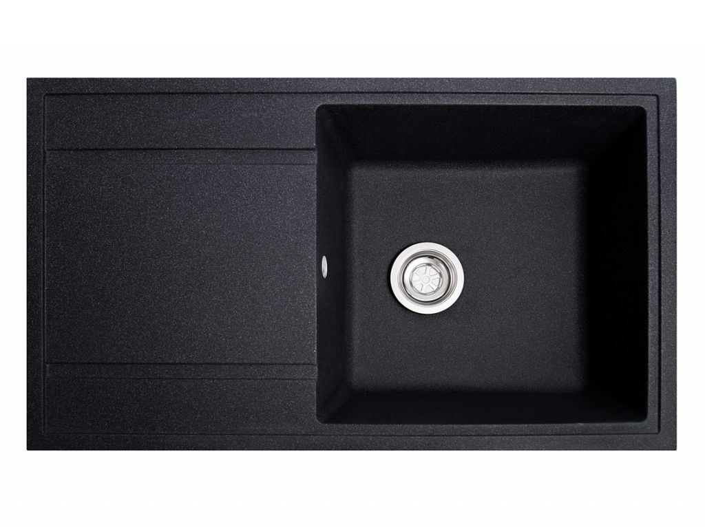 Мийка штучний камінь Solid ТОТАЛ 860х510 чорний граніт (без отвору під змішувач)