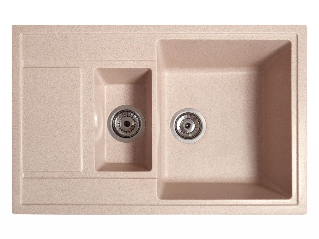 Мойка искусственный камень Solid ПРАКТИК 780х510 розовый песок (без отверстия под смеситель)