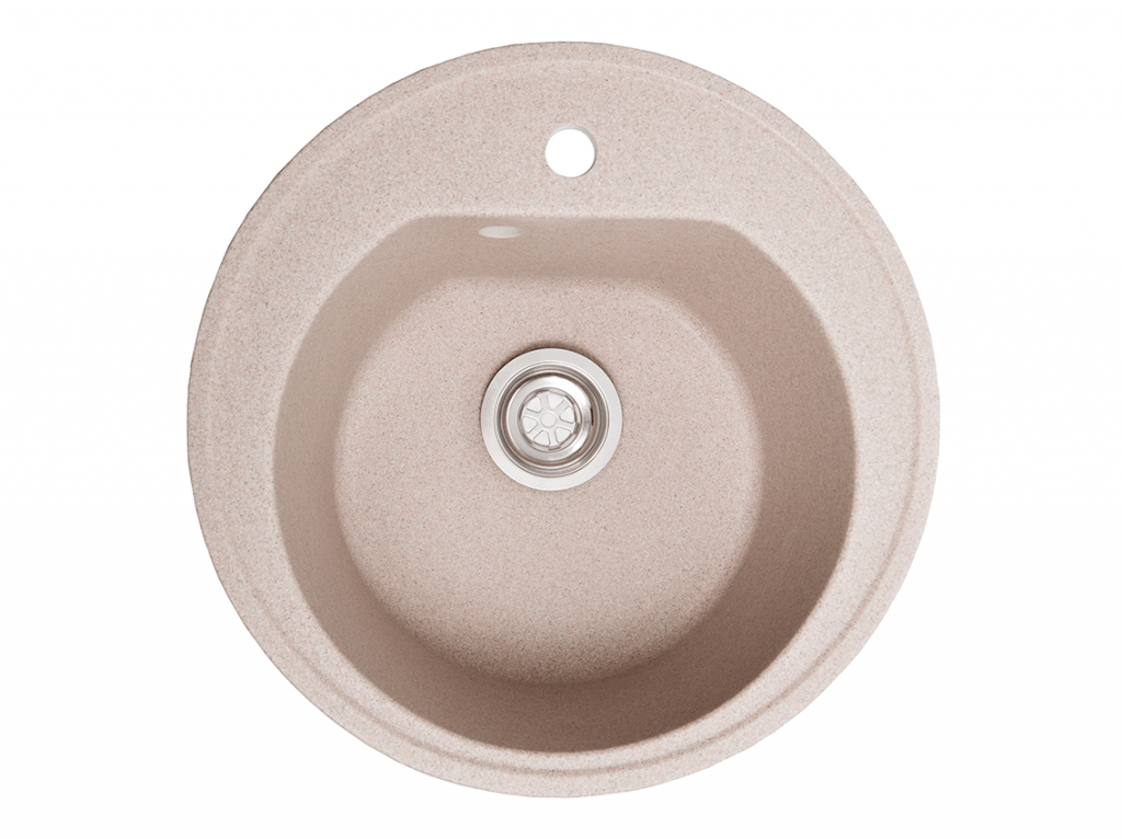 Мойка искусственный камень Solid КЛАССИК D510 розовый песок (с отверстием под смеситель)