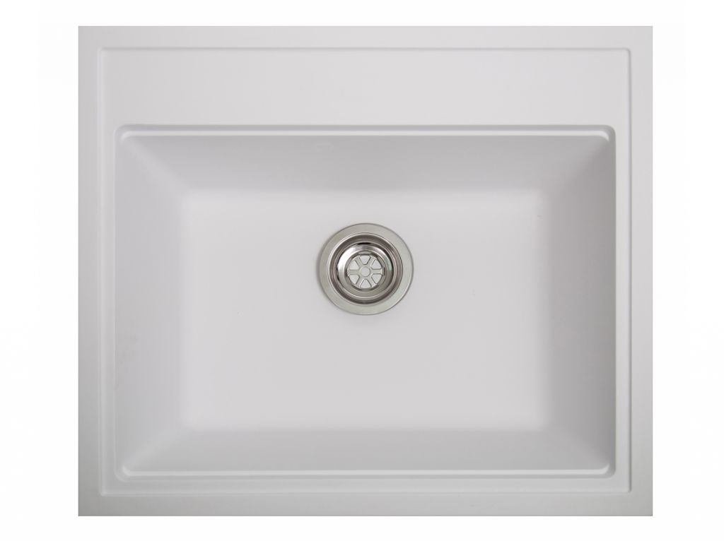 Мийка штучний камінь Solid Гросс 600х520 білий пісок (без отвору під змішувач)