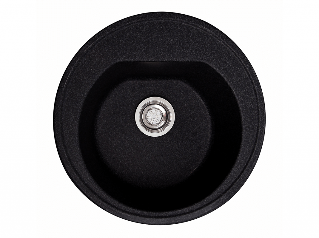 Мойка искусственный камень Solid КЛАССИК D510 черный гранит (с отверстием под смеситель)