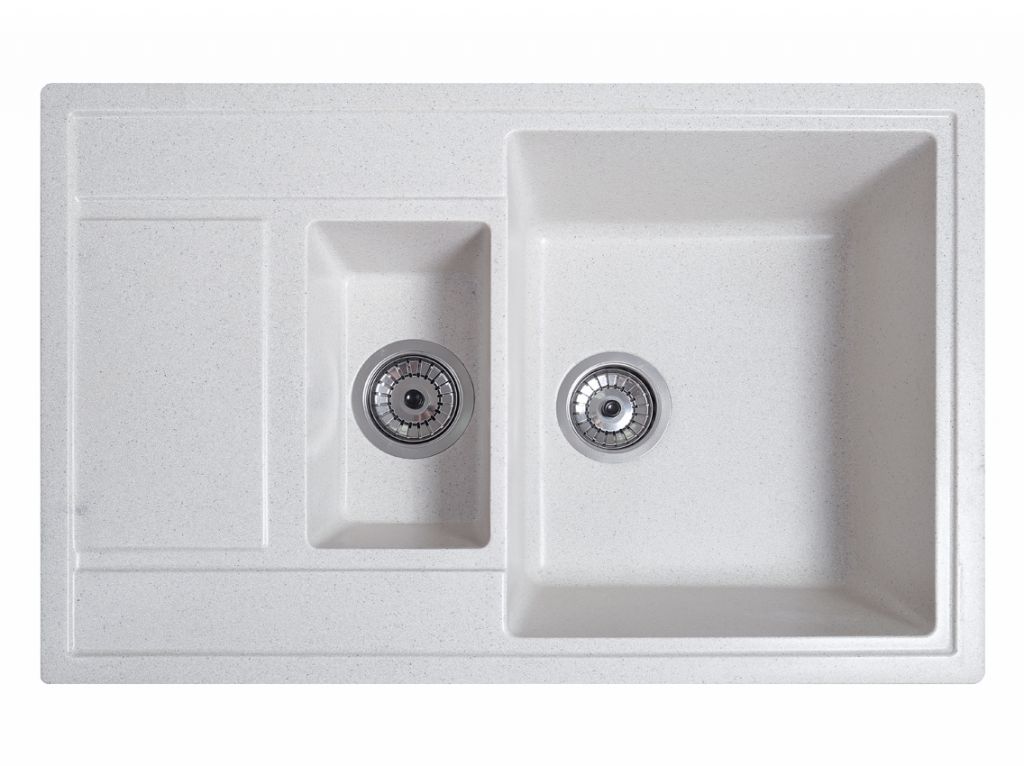 Мойка искусственный камень Solid ПРАКТИК 780х510 белый песок (без отверстия под смеситель)
