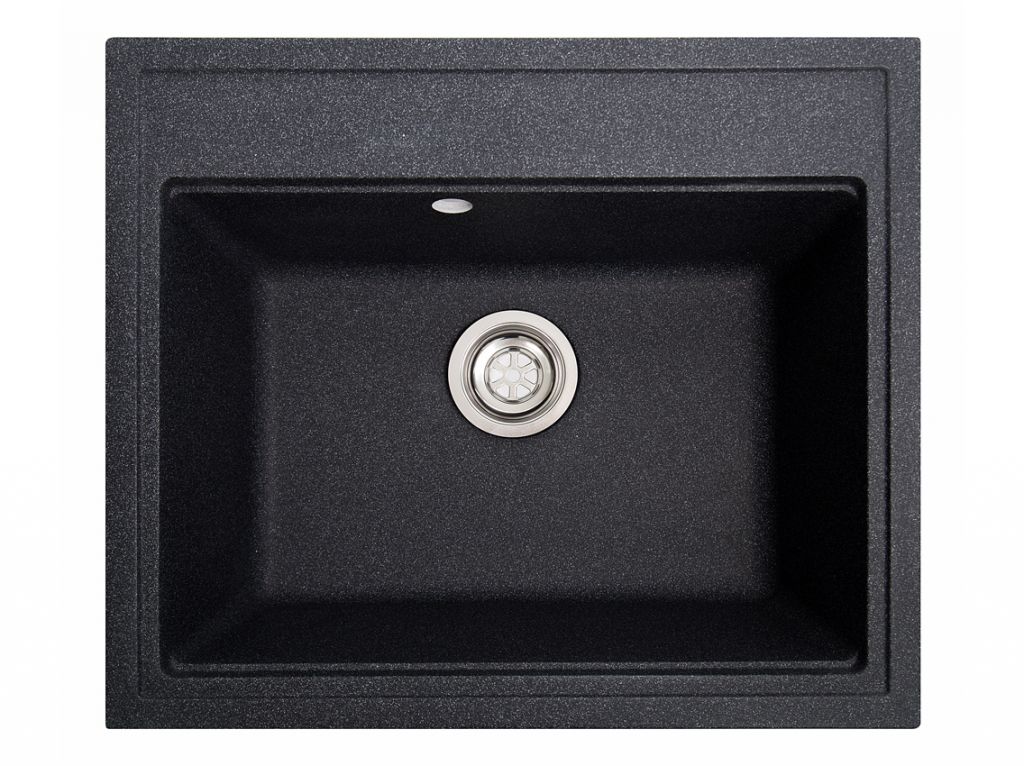 Мийка штучний камінь Solid Гросс 600х520 чорний граніт (без отвору під змішувач)