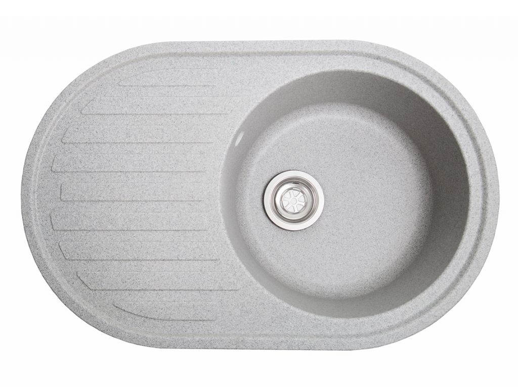 Мойка искусственный камень Solid ЭЛЕГАНТ 770х500 серый гранит (без отверстия под смеситель)
