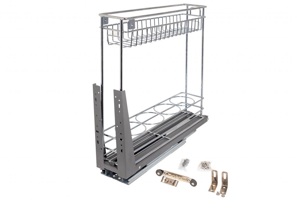 Карго фасад 150 нижнее крепление с доводчиком GIFF хром (2 полки)