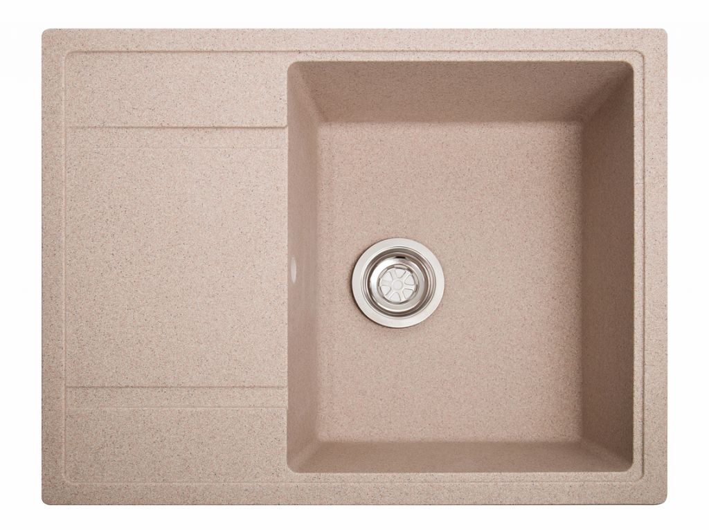 Мойка искусственный камень Solid ОПТИМА 650х510 розовый песок (без отверстия под смеситель)