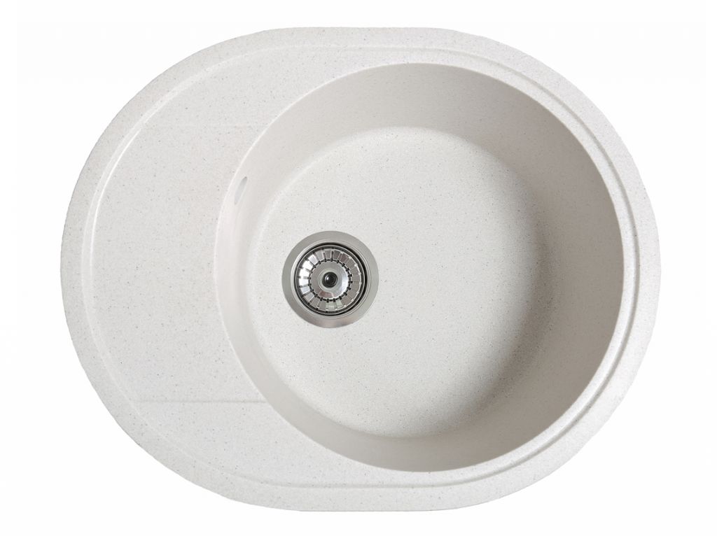 Мийка штучний камінь Solid КОМФИ 580х470 білий пісок (без отвору під змішувач)