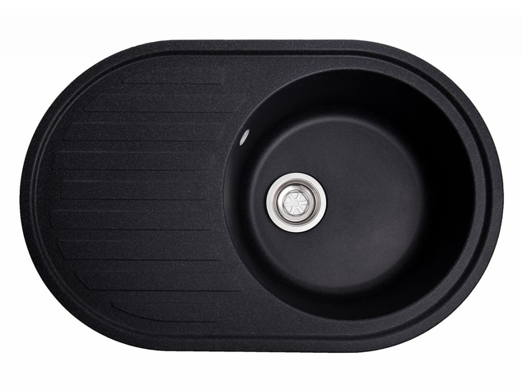 Мойка искусственный камень Solid ЭЛЕГАНТ 770х500 черный гранит (без отверстия под смеситель)