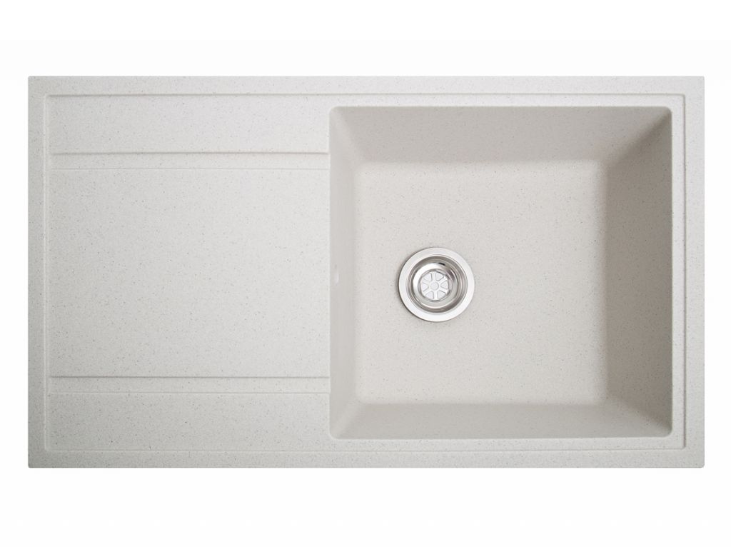 Мийка штучний камінь Solid ТОТАЛ 860х510 білий пісок (без отвору під змішувач)