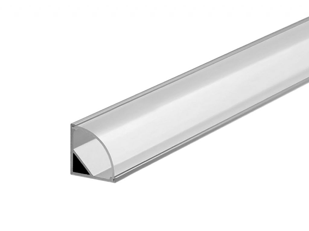 Профиль алюминиевый угловой для LED ленты ПФ-9 L=2000 алюминий рассеиватель белый матовый