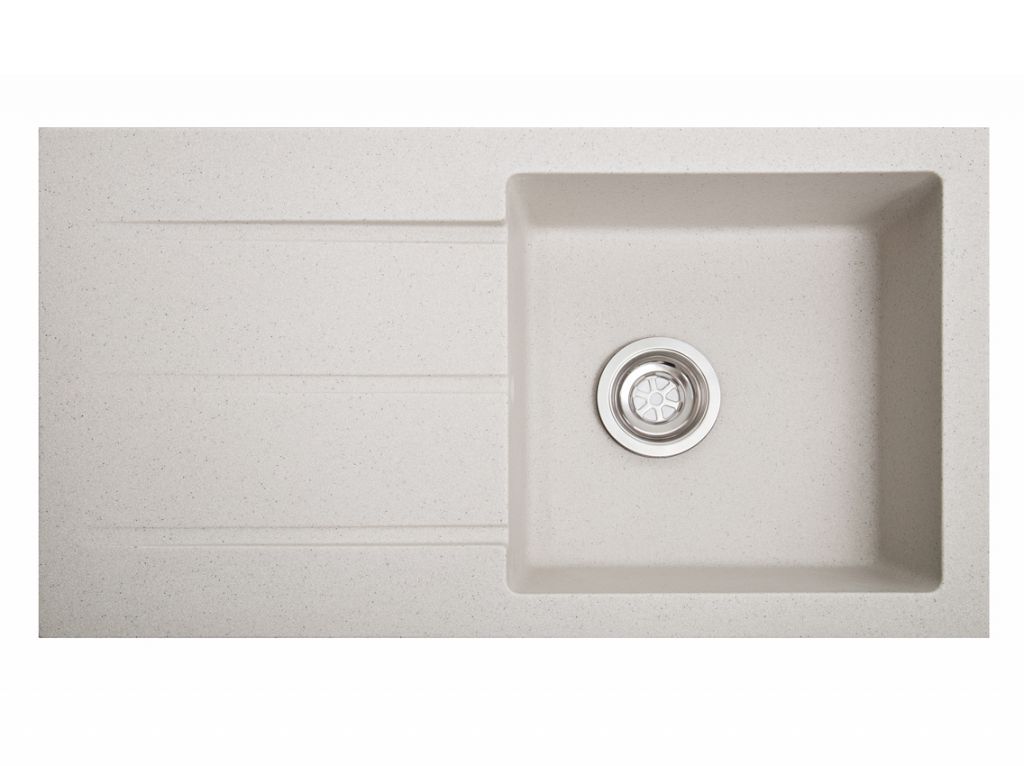 Мийка штучний камінь Solid КВАДРО 780х435 білий пісок (без отвору під змішувач)