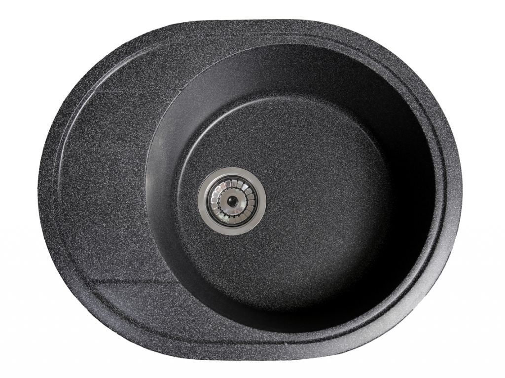 Мийка штучний камінь Solid КОМФИ 580х470 чорний граніт (без отвору під змішувач)