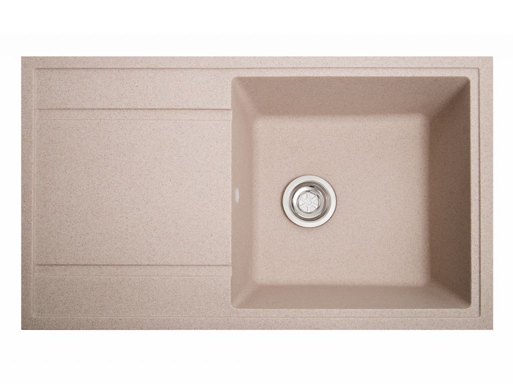 Мийка штучний камінь Solid ТОТАЛ 860х510 рожевий пісок (без отвору під змішувач)