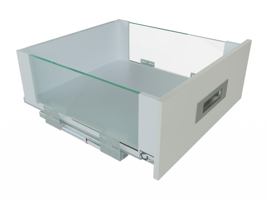 Выдвижной ящик со стеклянными боковинами GIFF PRIME FlatBox L=500 H=167 белый