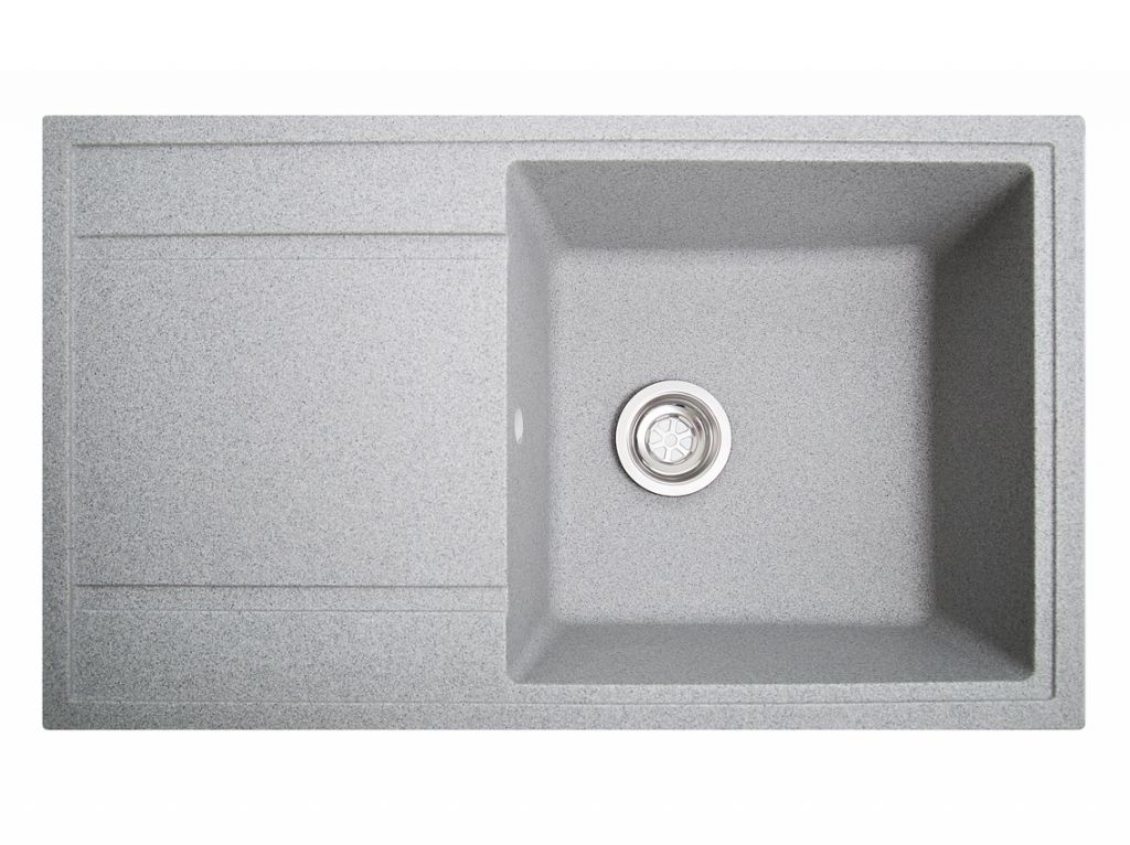 Мийка штучний камінь Solid ТОТАЛ 860х510 сірий граніт (без отвору під змішувач)