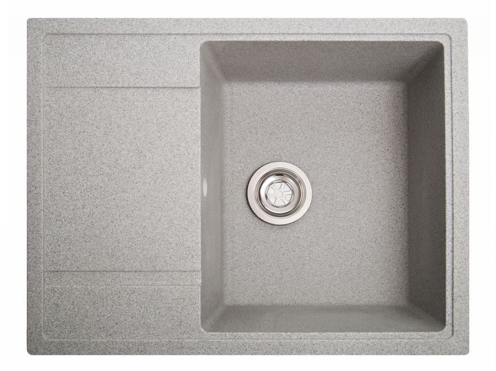 Мийка штучний камінь Solid ОПТІМА 650х510 сірий граніт (без отвору під змішувач)