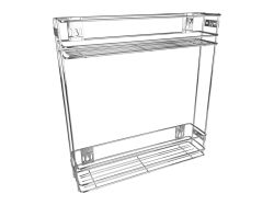 Карго фасад 150 бокове кріплення ALVA хром (2 полиці)