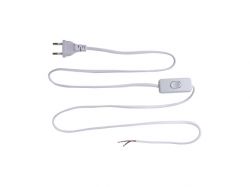 Шнур с вилкой и выключателем 2х0,75 L=1500 белый