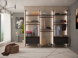 Гардеробная система VS-103 пол-стена, спецификация для глубины каркаса 295 мм и 3-х секций по 900 мм (венге браш)