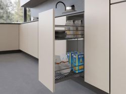 Карго фасад 300 нижнє кріплення з дотягувачем INOXA GOLD хром (2 полиці)