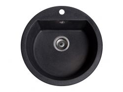 Мийка штучний камінь Solid РАУНД D510 антрацит (з отвором під змішувач)